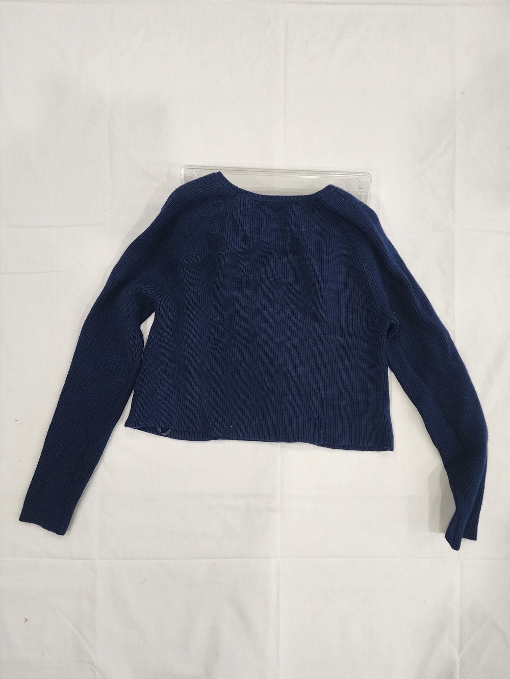 White House Black Market Navy Ribbed Crewneck Sweater